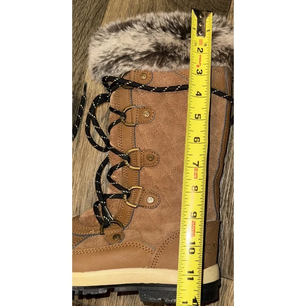 Bearpaw Waterproof Winter Boots Wool Lined Faux Fur Trim Women's 5 Gwyneth